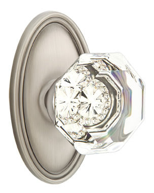 Emtek Old Town Clear Knob with Oval Rosette