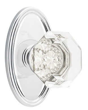 Emtek Old Town Clear Knob with Oval Rosette