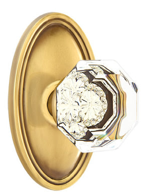 Emtek Old Town Clear Knob with Oval Rosette