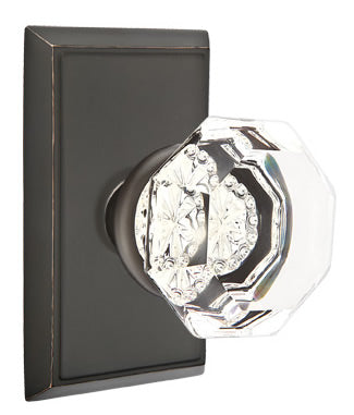 Emtek Old Town Clear Knob with Rectangular Rosette