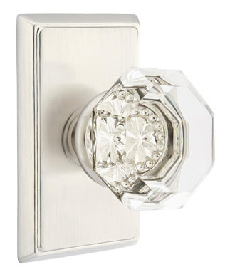 Emtek Old Town Clear Knob with Rectangular Rosette