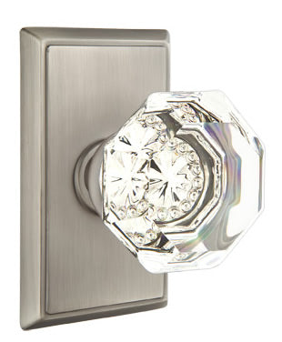 Emtek Old Town Clear Knob with Rectangular Rosette