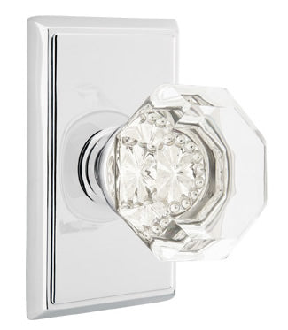 Emtek Old Town Clear Knob with Rectangular Rosette