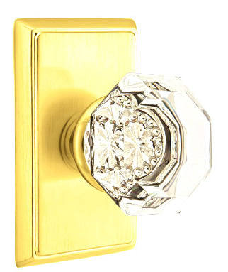 Emtek Old Town Clear Knob with Rectangular Rosette