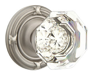 Emtek Old Town Clear Knob with Ribbon & Reed Rosette