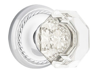 Emtek Old Town Clear Knob with Rope Rosette