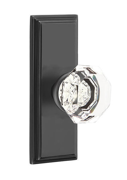 Emtek Old Town Crystal Knob with 7 Inch Wilshire Sideplate