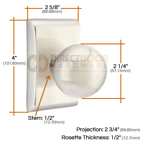Emtek Orb Knob Specs Neos Rosette