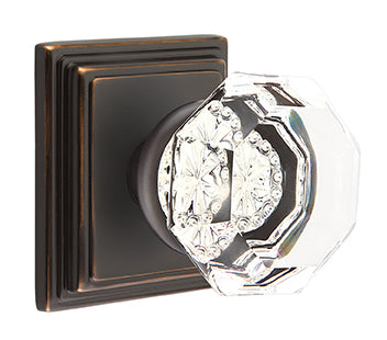Emtek Old Town Clear Knob with Wilshire Rosette - Oil Rubbed Bronze