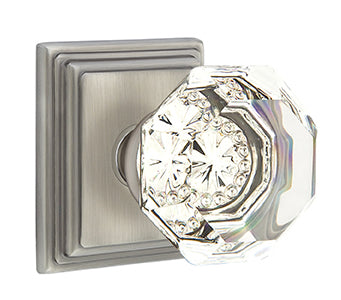 Emtek Old Town Clear Knob with Wilshire Rosette - Pewter