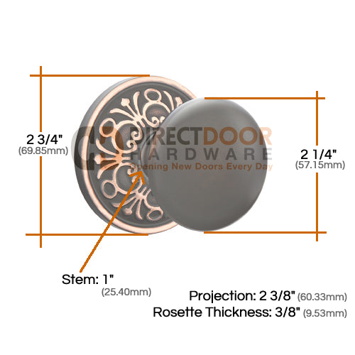 Emtek Providence Knob Specs Lancaster Rosette