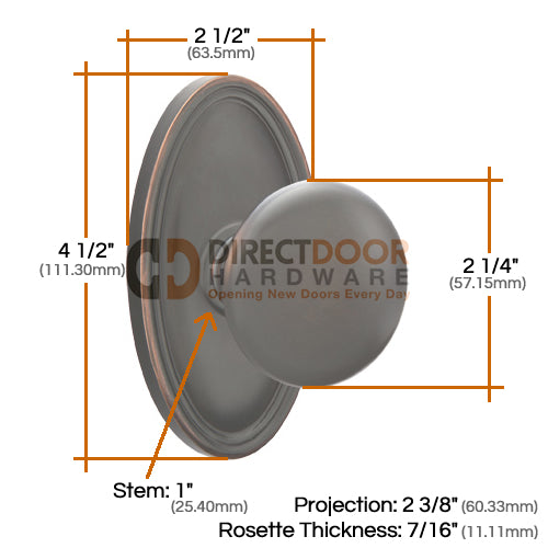Emtek Providence Knob Specs Oval Rosette