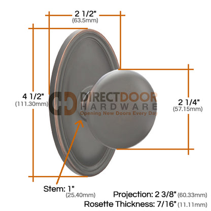 Emtek Providence Knob Specs Oval Rosette