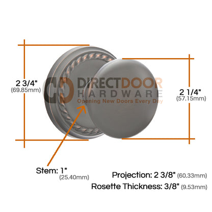 Emtek Providence Knob Specs Rope Rosette