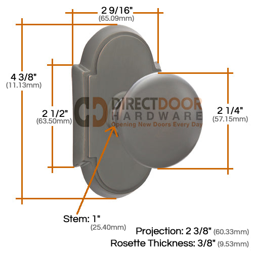 Emtek Providence Knob Specs #8 Rosette