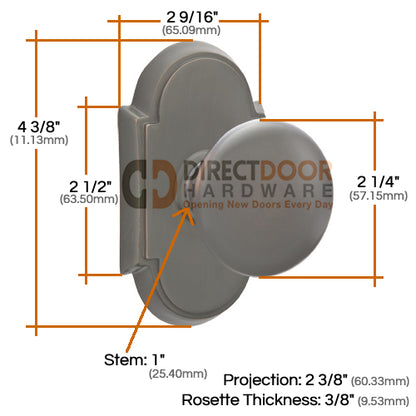 Emtek Providence Knob Specs #8 Rosette