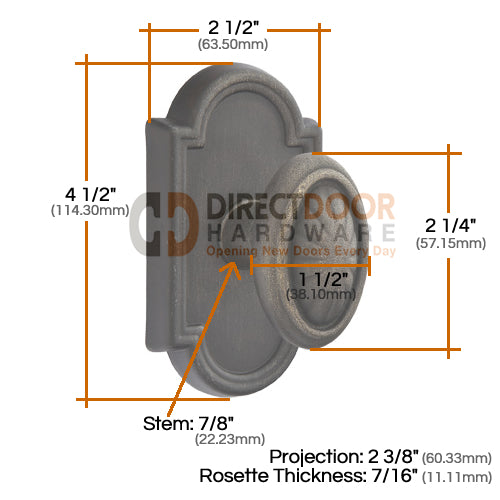 Emtek Lost Wax Parma Door Knob with Style 11 Rosette
