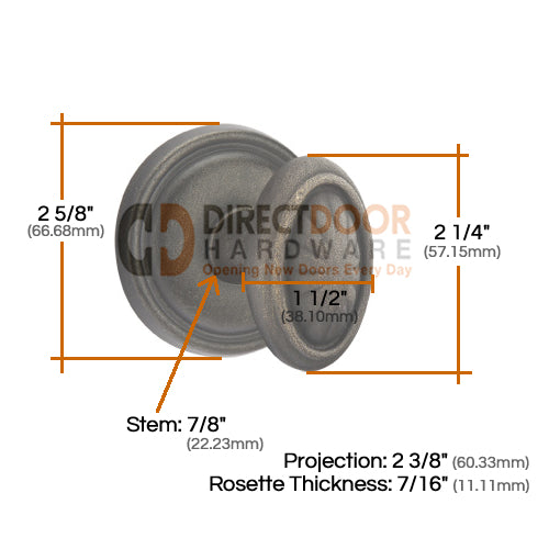 Emtek Lost Wax Parma Door Knob with Style 12 Rosette