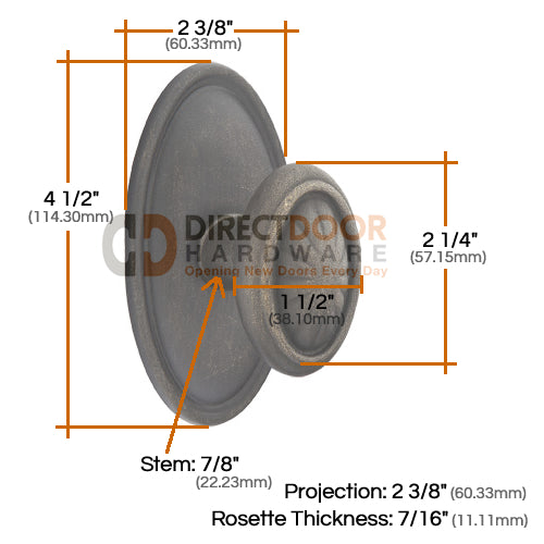 Emtek Lost Wax Parma Door Knob with Style 14 Rosette