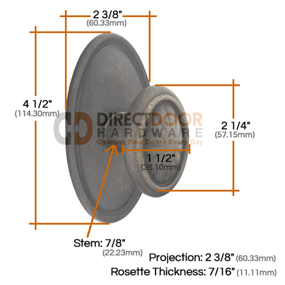 Emtek Lost Wax Parma Door Knob with Style 14 Rosette