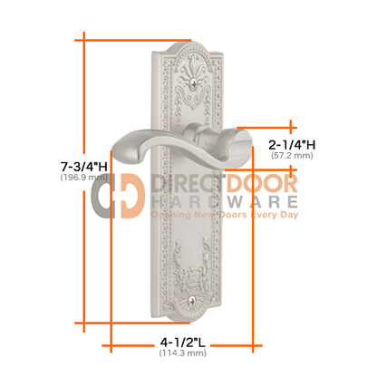 Grandeur Parthenon Plate with Portofino Lever Specs