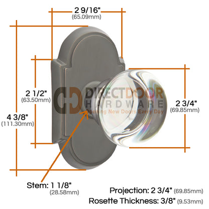 Emtek Providence Crystal Knob with Style #8 Rosette