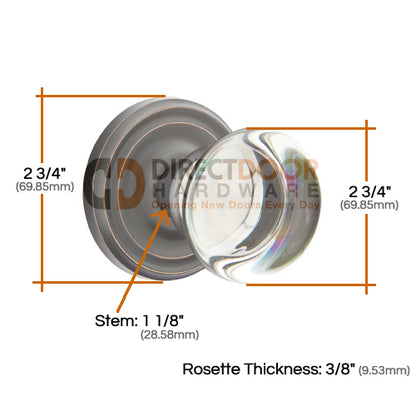 Emtek Providence Crystal Knob with Regular Rosette