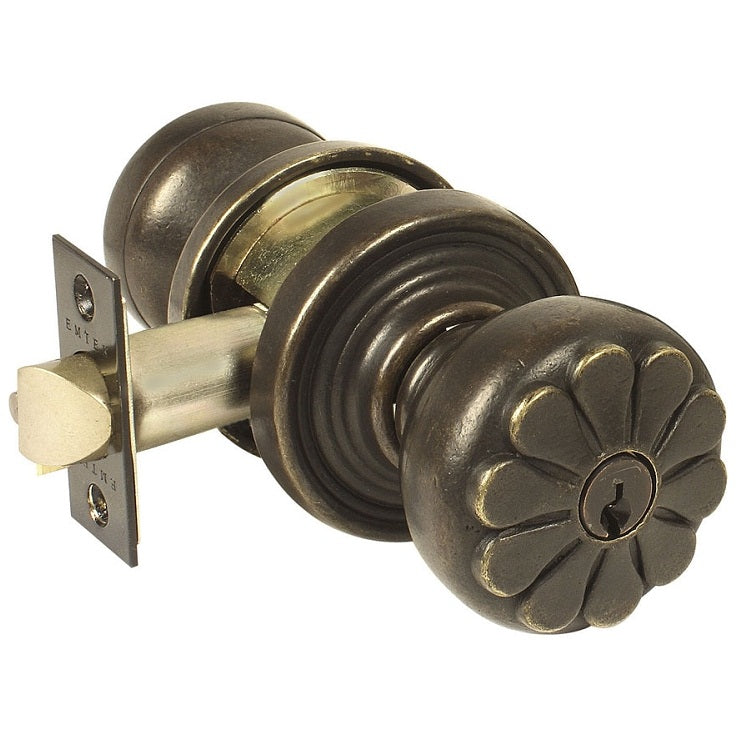 Emtek Lost Wax Cast Bronze Petal Knob - Rosette Style #12 - Medium Bronze