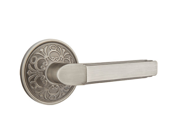 Emtek Milano Lever Pewter-Lancaster Rosette