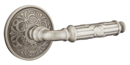 Emtek Ribbon and Reed Lever Pewter-Lancaster Rosette