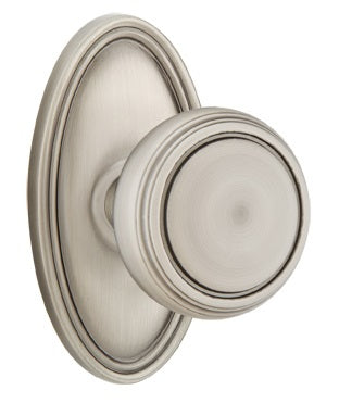 Emtek Norwich Knob With Oval Rosette - Pewter