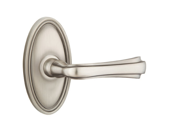 Emtek Wembley Lever with Oval Rosette in Pewter