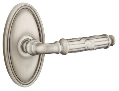Emtek Ribbon and Reed Lever Pewter-Oval Rosette