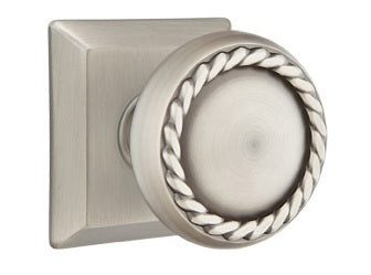 Emtek Rope Knob Pewter Rectangular Rosette