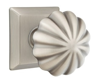 Emtek Melon Knob with Quincy Rosette - Pewter