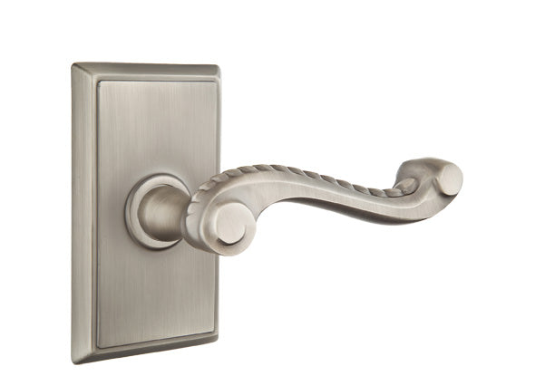 Emtek Rope Lever Pewter-Rectangular Rosette