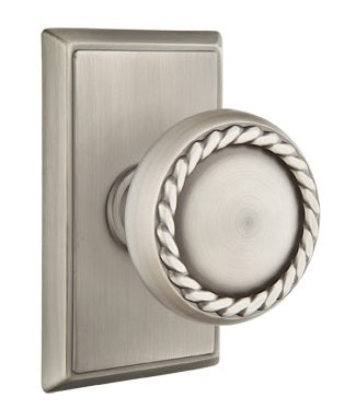 Emtek Rope Knob Pewter Rectangular Rosette