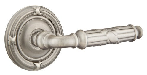 Emtek Ribbon and Reed Lever Pewter-Ribbon and Reed Rosette