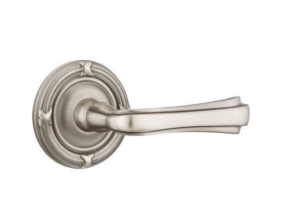Emtek Wembley Lever with Ribbon and Reed Rosette in Pewter