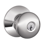 Schlage Plymouth Keyed Door Knob - Polished Chrome