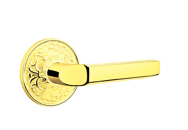Emtek Milano Lever Polished Brass-Lancaster Rosette