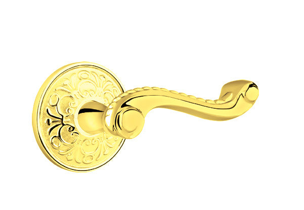 Emtek Rope Lever Polished Brass-Lancaster Rosette