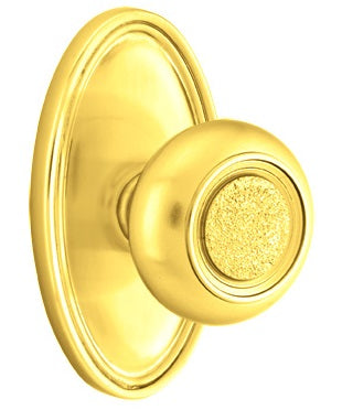 Emtek Belmont Knob Polished Brass - Lifetime Oval Rosette