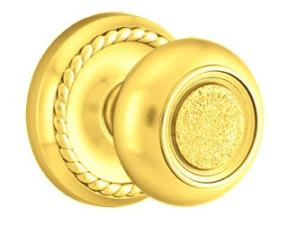 Emtek Belmont Knob Polished Brass - Lifetime Rope Rosette 