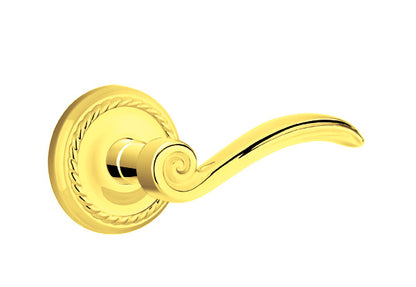 Emtek Elan Lever Polished Brass-Rope Rosette