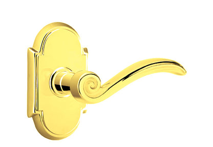 Emtek Elan Lever Polished Brass- Style 8 Rosette