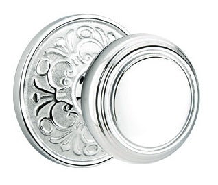 Emtek Norwich Knob With Lancaster Rosette - Polished Chrome