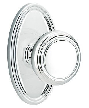 Emtek Norwich Knob With Oval Rosette - Polished Chrome