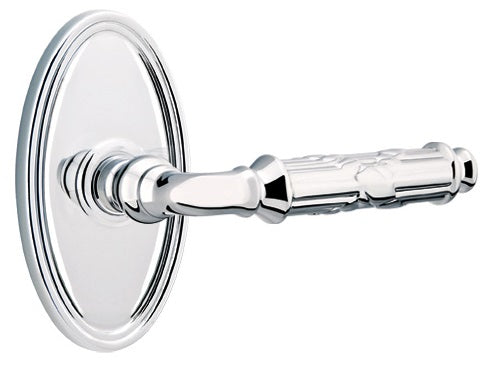 Emtek Ribbon and Reed Lever Polished Chrome-Oval Rosette