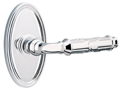 Emtek Ribbon and Reed Lever Polished Chrome-Oval Rosette